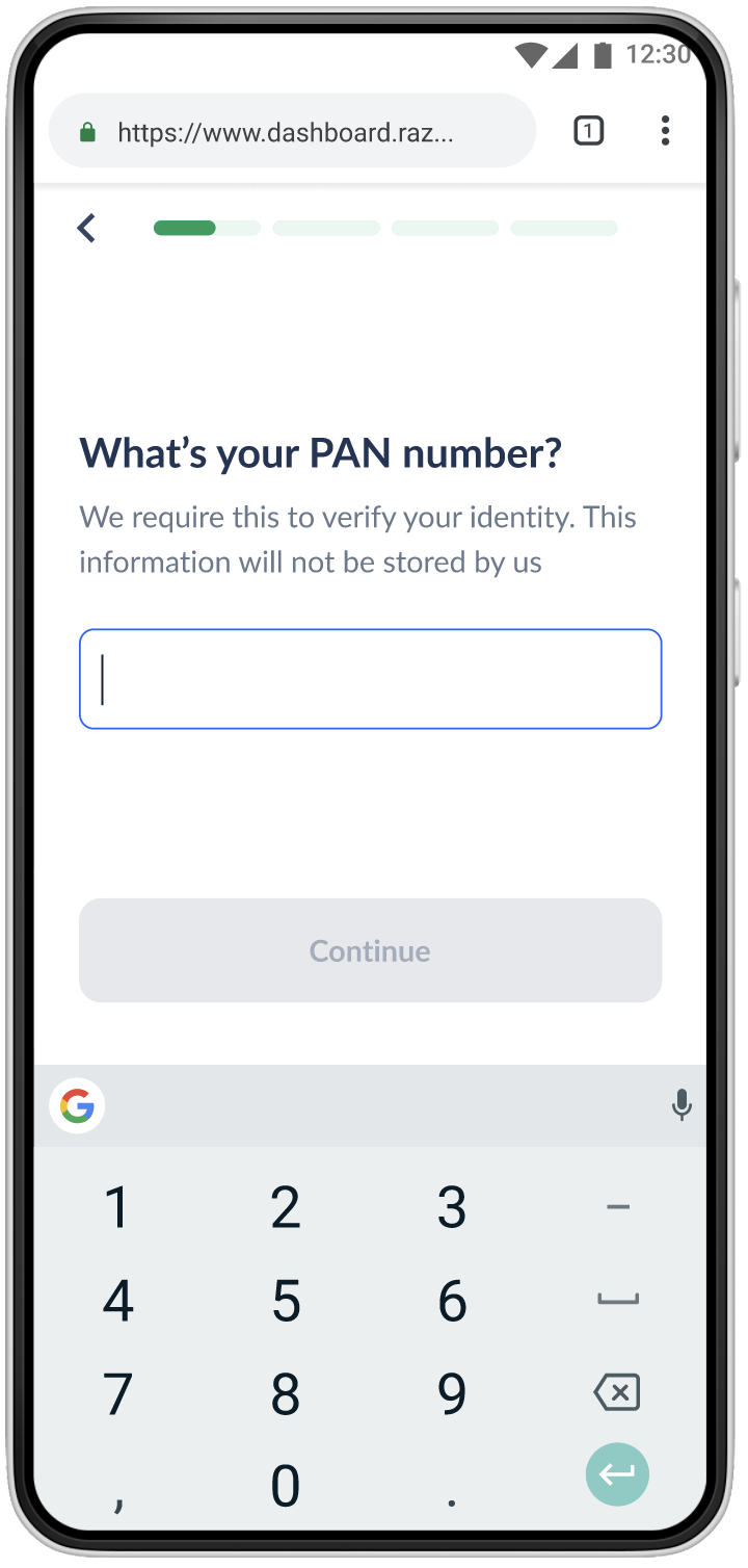 Explanation beside a sensitive onboarding question